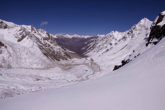View from the 5,266 m (17,275 ft) Charang La